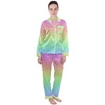 Pastel Rainbow Ombre Satin Long Sleeve Pyjamas Set