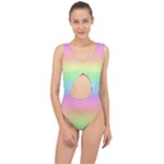 Pastel Rainbow Ombre Center Cut Out Swimsuit