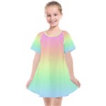 Pastel Rainbow Ombre Kids  Smock Dress