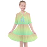 Pastel Rainbow Ombre Kids  All Frills Chiffon Dress