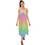 Pastel Rainbow Ombre Halter Tie Back Dress 