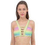Pastel Rainbow Ombre Cage Up Bikini Top