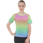 Pastel Rainbow Ombre Women s Sport Raglan Tee