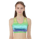 Rainbow Ombre Texture Sports Bra with Border