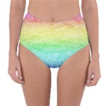 Rainbow Ombre Texture Reversible High-Waist Bikini Bottoms