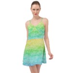 Rainbow Ombre Texture Summer Time Chiffon Dress