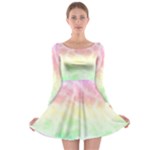 Pastel Rainbow Tie Dye Long Sleeve Skater Dress