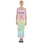 Pastel Rainbow Tie Dye Fitted Maxi Dress