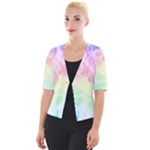 Pastel Rainbow Tie Dye Cropped Button Cardigan