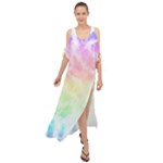 Pastel Rainbow Tie Dye Maxi Chiffon Cover Up Dress