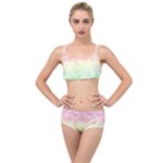 Pastel Rainbow Tie Dye Layered Top Bikini Set