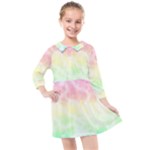 Pastel Rainbow Tie Dye Kids  Quarter Sleeve Shirt Dress