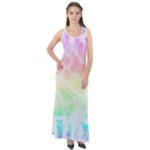 Pastel Rainbow Tie Dye Sleeveless Velour Maxi Dress