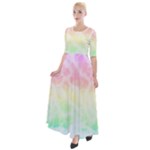 Pastel Rainbow Tie Dye Half Sleeves Maxi Dress