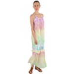 Pastel Rainbow Tie Dye Cami Maxi Ruffle Chiffon Dress