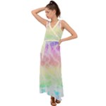 Pastel Rainbow Tie Dye V-Neck Chiffon Maxi Dress