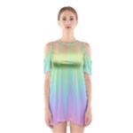 Pastel Rainbow Gradient Shoulder Cutout One Piece Dress