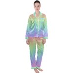 Pastel Rainbow Gradient Satin Long Sleeve Pyjamas Set