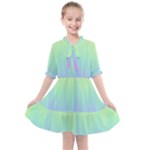 Pastel Rainbow Gradient Kids  All Frills Chiffon Dress