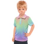 Pastel Rainbow Gradient Kids  Polo Tee