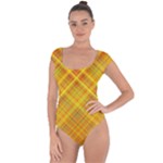 Orange Madras Plaid Short Sleeve Leotard 