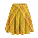 Orange Madras Plaid High Waist Skirt