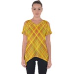 Orange Madras Plaid Cut Out Side Drop Tee