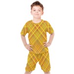 Orange Madras Plaid Kids  Tee and Shorts Set