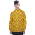 Orange Madras Plaid Men s Front Pocket Pullover Windbreaker