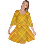 Orange Madras Plaid Velour Kimono Dress