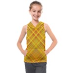 Orange Madras Plaid Kids  Sleeveless Hoodie