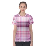 Pink Madras Plaid Women s Sport Mesh Tee