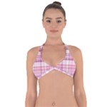 Pink Madras Plaid Halter Neck Bikini Top