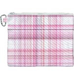 Pink Madras Plaid Canvas Cosmetic Bag (XXXL)