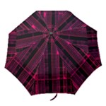 Pink Black Punk Plaid Folding Umbrellas