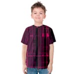 Pink Black Punk Plaid Kids  Cotton Tee