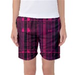 Pink Black Punk Plaid Women s Basketball Shorts