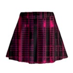 Pink Black Punk Plaid Mini Flare Skirt