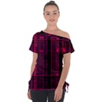 Pink Black Punk Plaid Tie-Up Tee