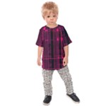 Pink Black Punk Plaid Kids  Raglan Tee