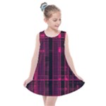 Pink Black Punk Plaid Kids  Summer Dress