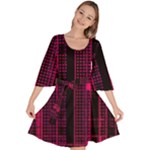 Pink Black Punk Plaid Velour Kimono Dress