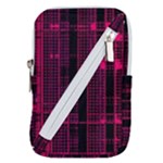 Pink Black Punk Plaid Belt Pouch Bag (Large)