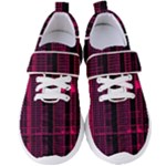 Pink Black Punk Plaid Women s Velcro Strap Shoes