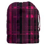 Pink Black Punk Plaid Drawstring Pouch (3XL)