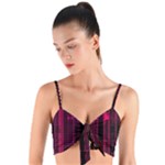 Pink Black Punk Plaid Woven Tie Front Bralet