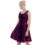 Pink Black Punk Plaid Knee Length Skater Dress