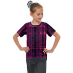 Pink Black Punk Plaid Kids  Mesh Piece Tee