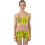 Black Yellow Punk Plaid Back Web Gym Set