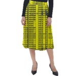 Black Yellow Punk Plaid Classic Velour Midi Skirt 